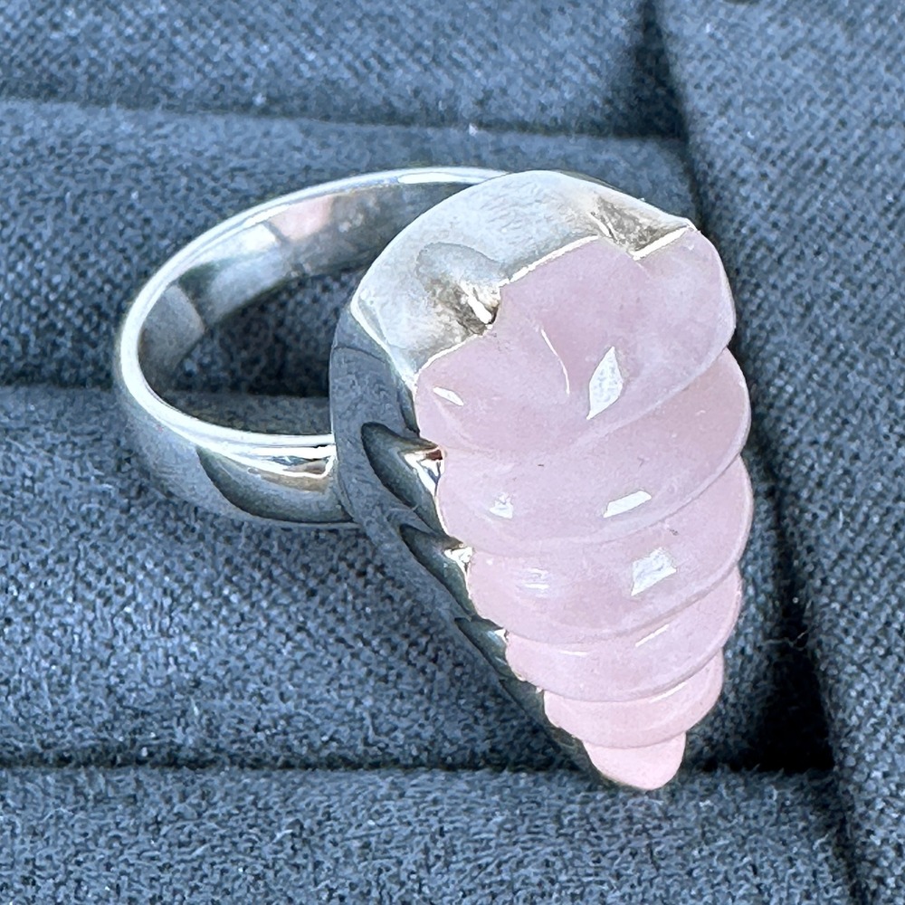 Sterling Silver‎ Rose Quartz Arrowhead Ring Size 6 Southwestern Statement - Picture 10 of 10